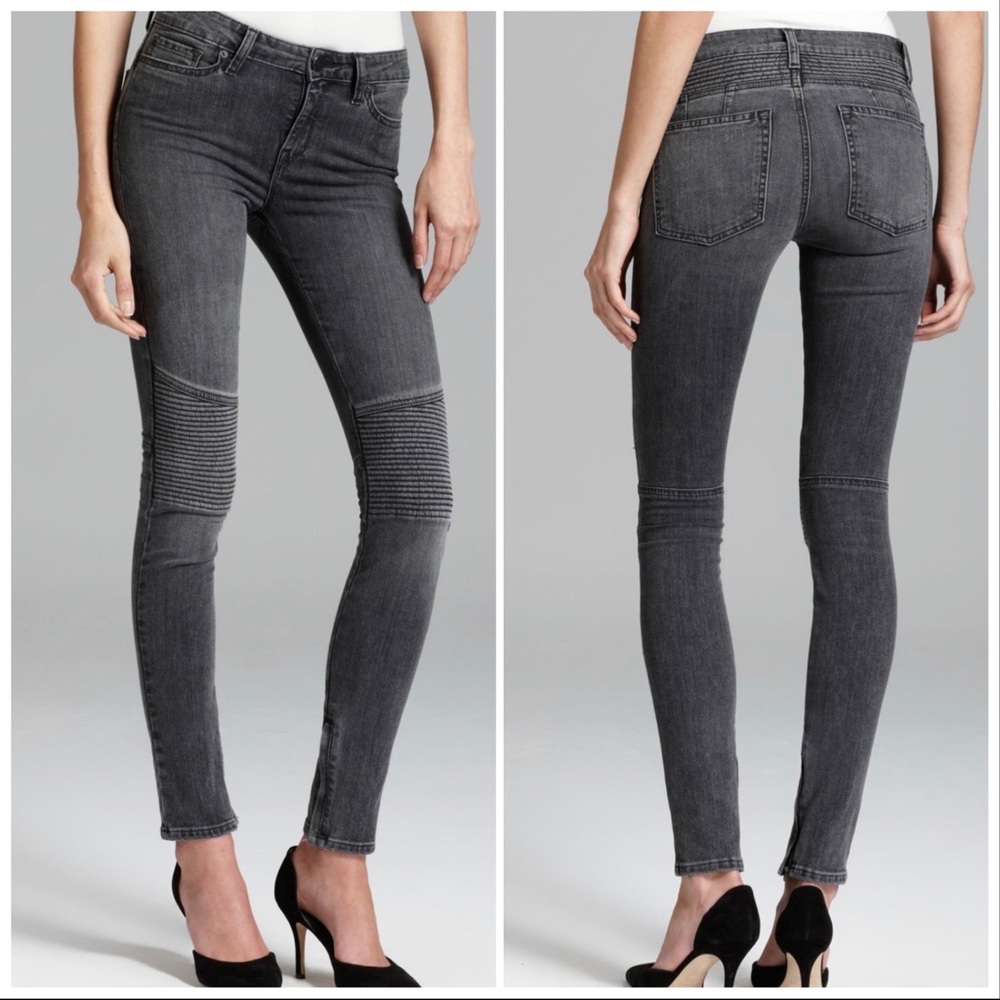 Vince Grey 5 Pocket Moto Skinny Jeans 28